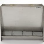 Single stainless steel dry feed trough for fattening pigs