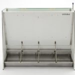 Platform feed trough for fattening pigs