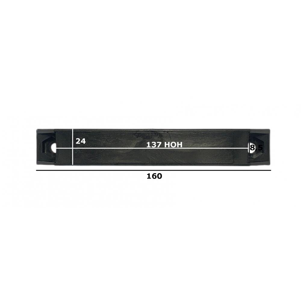 Dimensions of black plastic handle Black plastic handle with measurements
